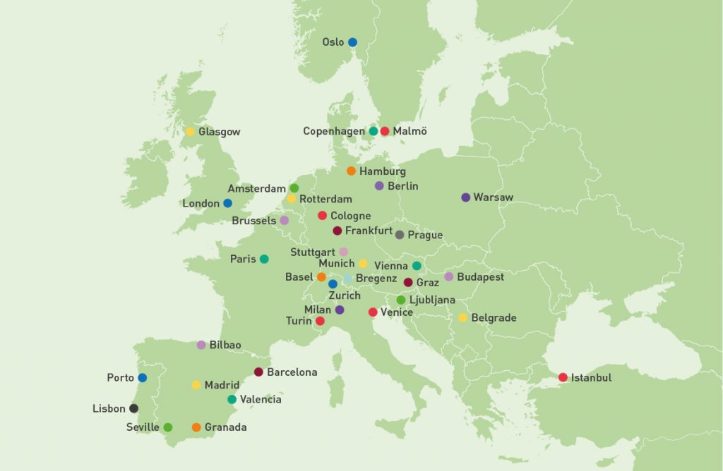 Map Europe Guiding Architects
