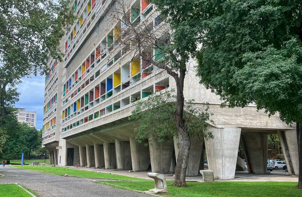 Wohnbebauung bunt, le Corbusier, Marseille