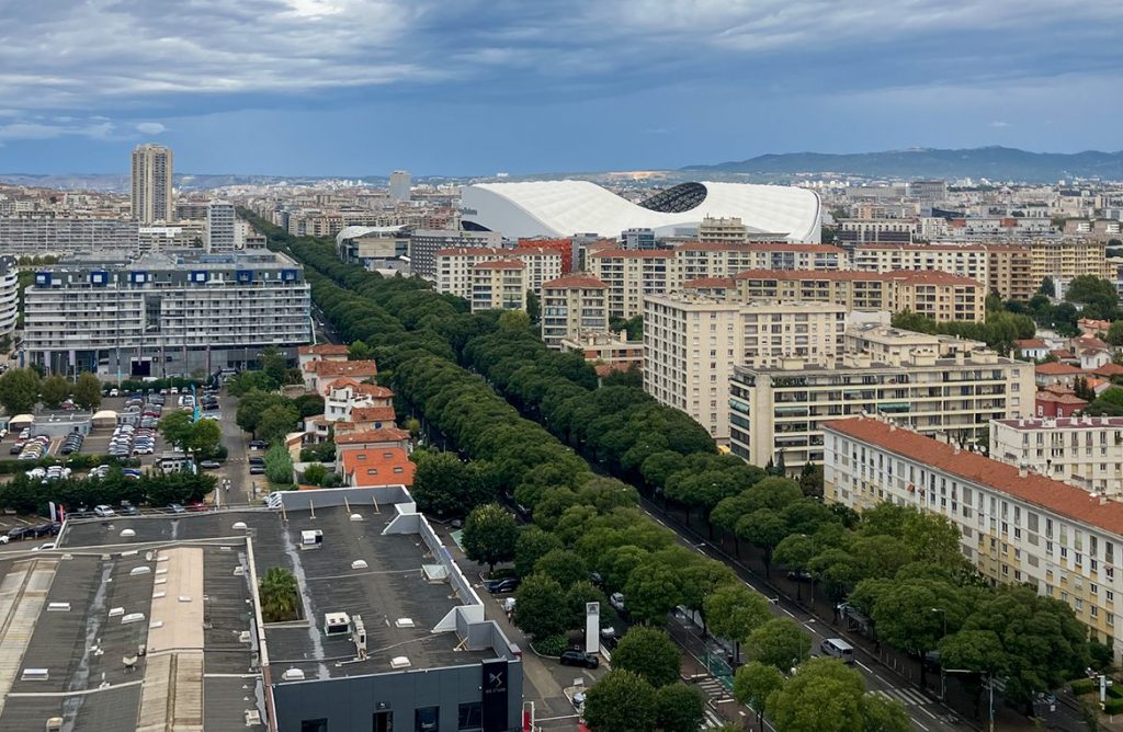 Blick auf Marseille mit Stadion